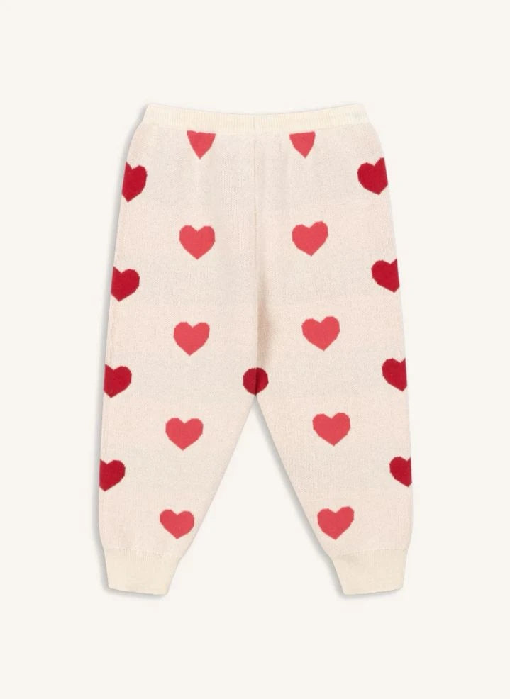 Konges Sløjd - Lapis Hearts Bio-Baumwoll-Strick-Jogger | Ecru