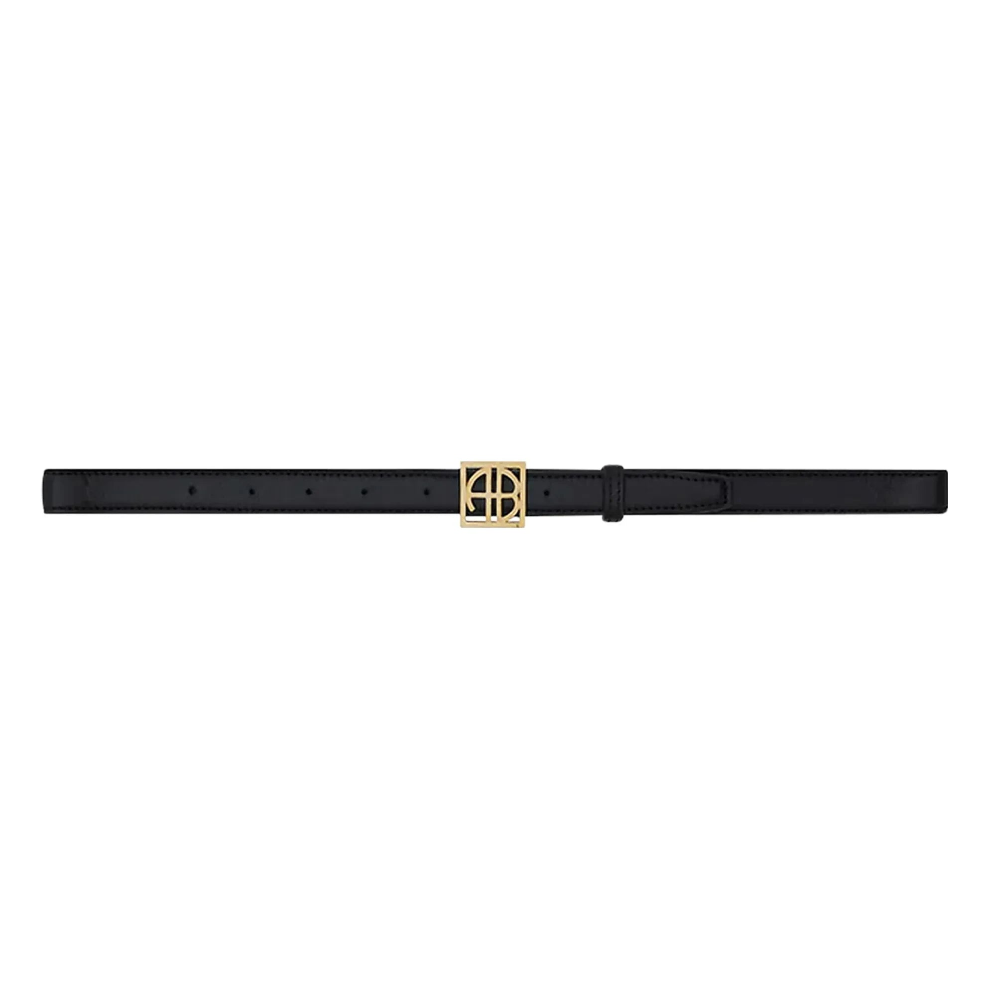 Anine Bing – Monogramm-Ledergürtel | Schwarz