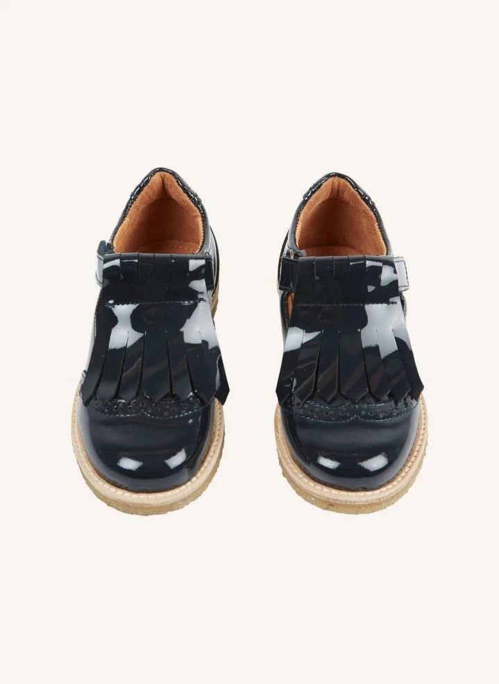 Emile et Ida - Fransen-Lackleder-Mädchen-Schuhe | Schwarz