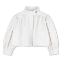Chloé – Bestickte Jacke aus Bio-Baumwolle | Weiß