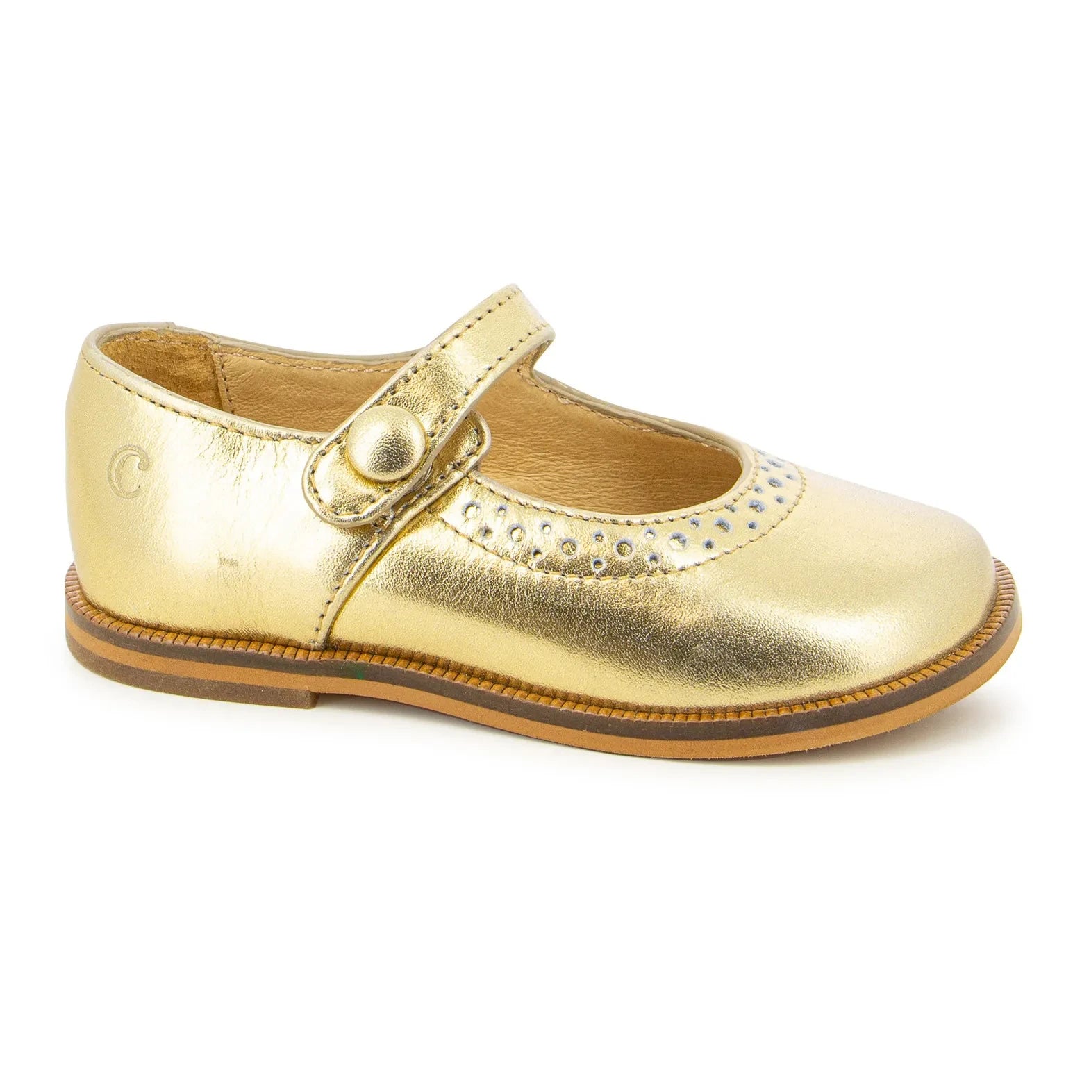Clotaire - Tetel Perforierte Babyschuhe | Gold
