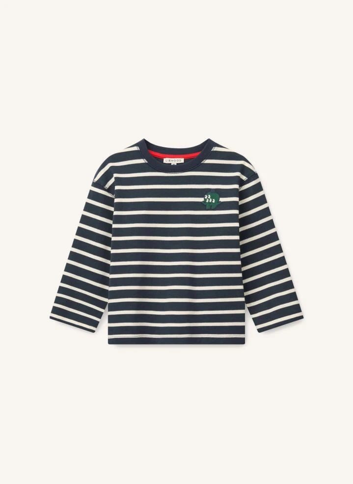 Liewood - Tyler Gestreiftes Bio-Baumwoll-T-Shirt | Marineblau