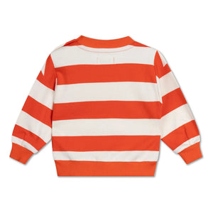 Repose AMS - Cozydrop Gestreiftes Sweatshirt aus Bio-Baumwolle | Orange