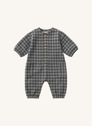 Studio Bohème - Big Papi Vichy Organische Baumwoll-Overall | Grau