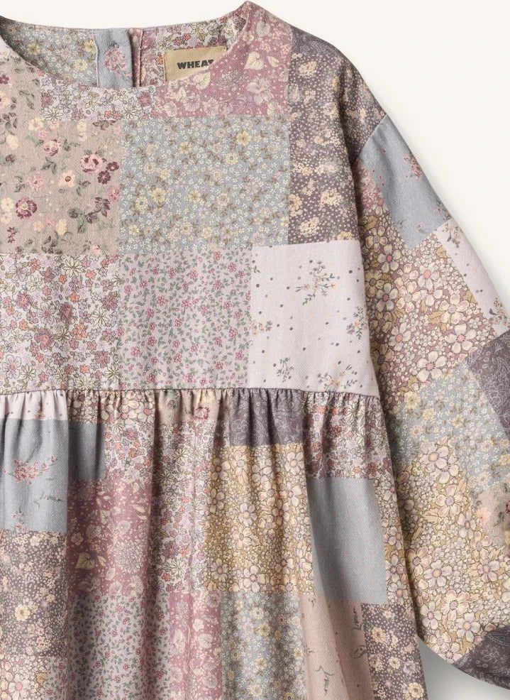 Wheat - Herdis Patchwork Bio-Baumwollkleid | Puderrosa