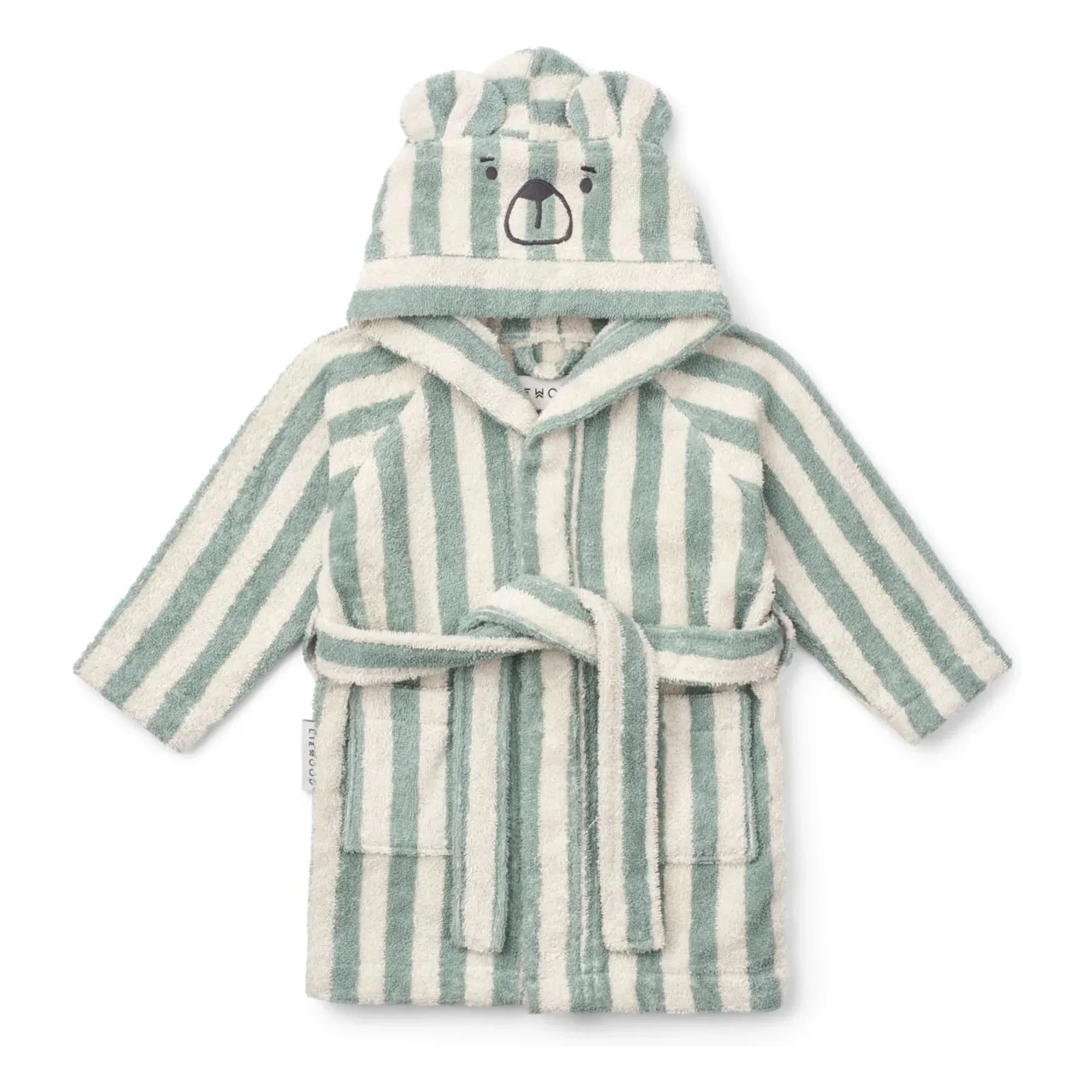 Liewood - Gestreifter Mint/Creme Lily Bademantel