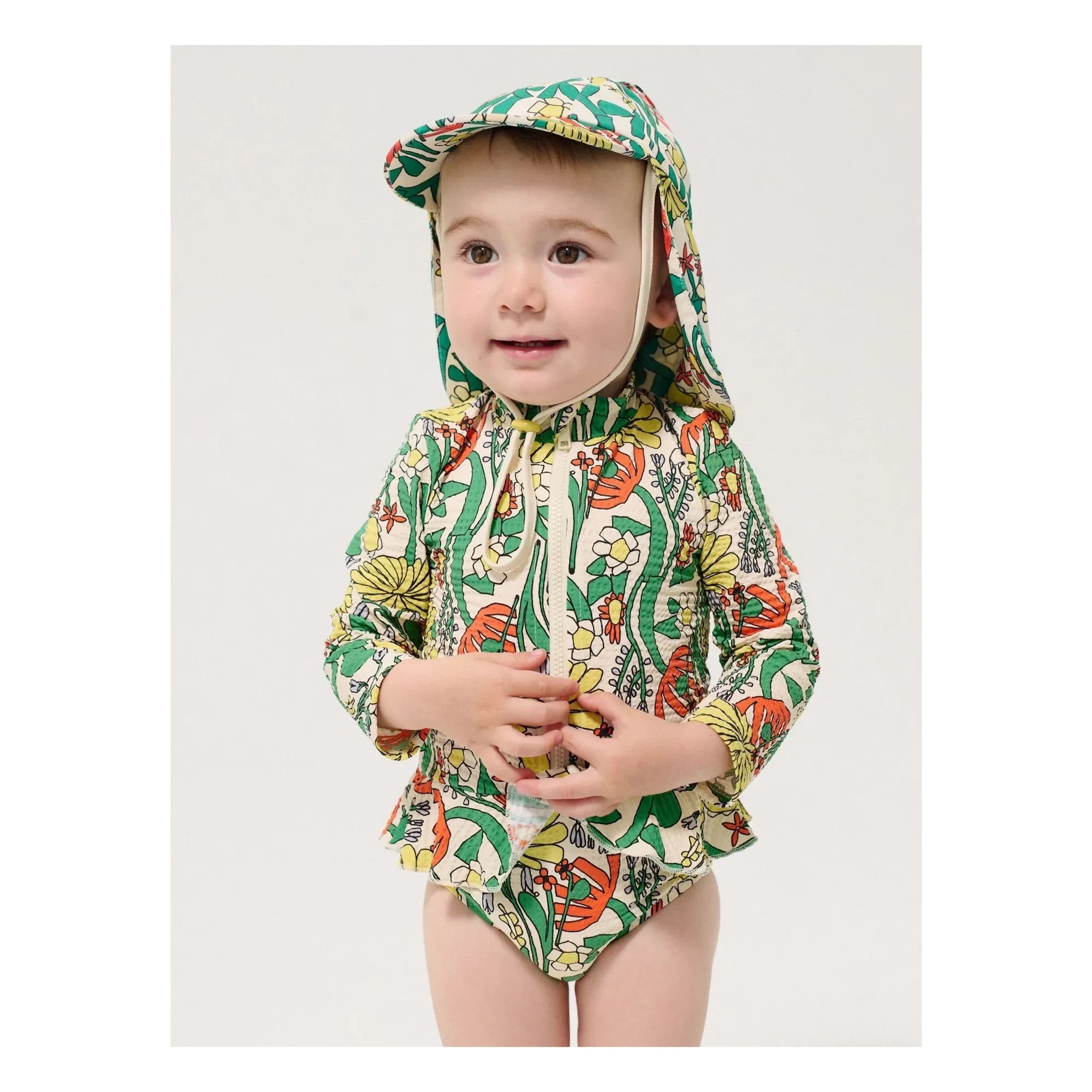 Bobo Choses - Baby Badekappe mit Blumenmuster | Weiß