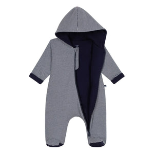 Petit Bateau – Ringel-Overall aus Bio-Baumwolle | Marineblau