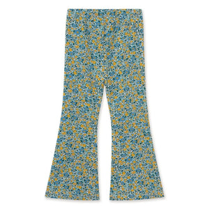 Tinycottons - Bio-Baumwoll-Blumenmuster-Gestreifte Spanische Hosen | Blau