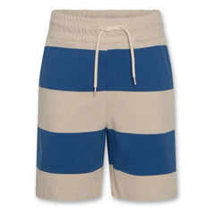 AO76 - Eliot Gestreifte Shorts aus recycelter Baumwolle | Blau