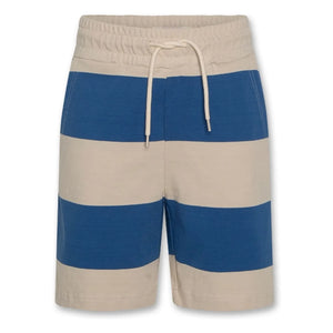 AO76 - Eliot Gestreifte Shorts aus recycelter Baumwolle | Blau