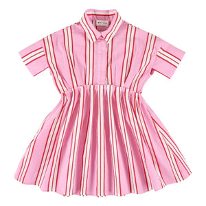 Morley - Gestreiftes Xoe Kleid | Zuckerrosa