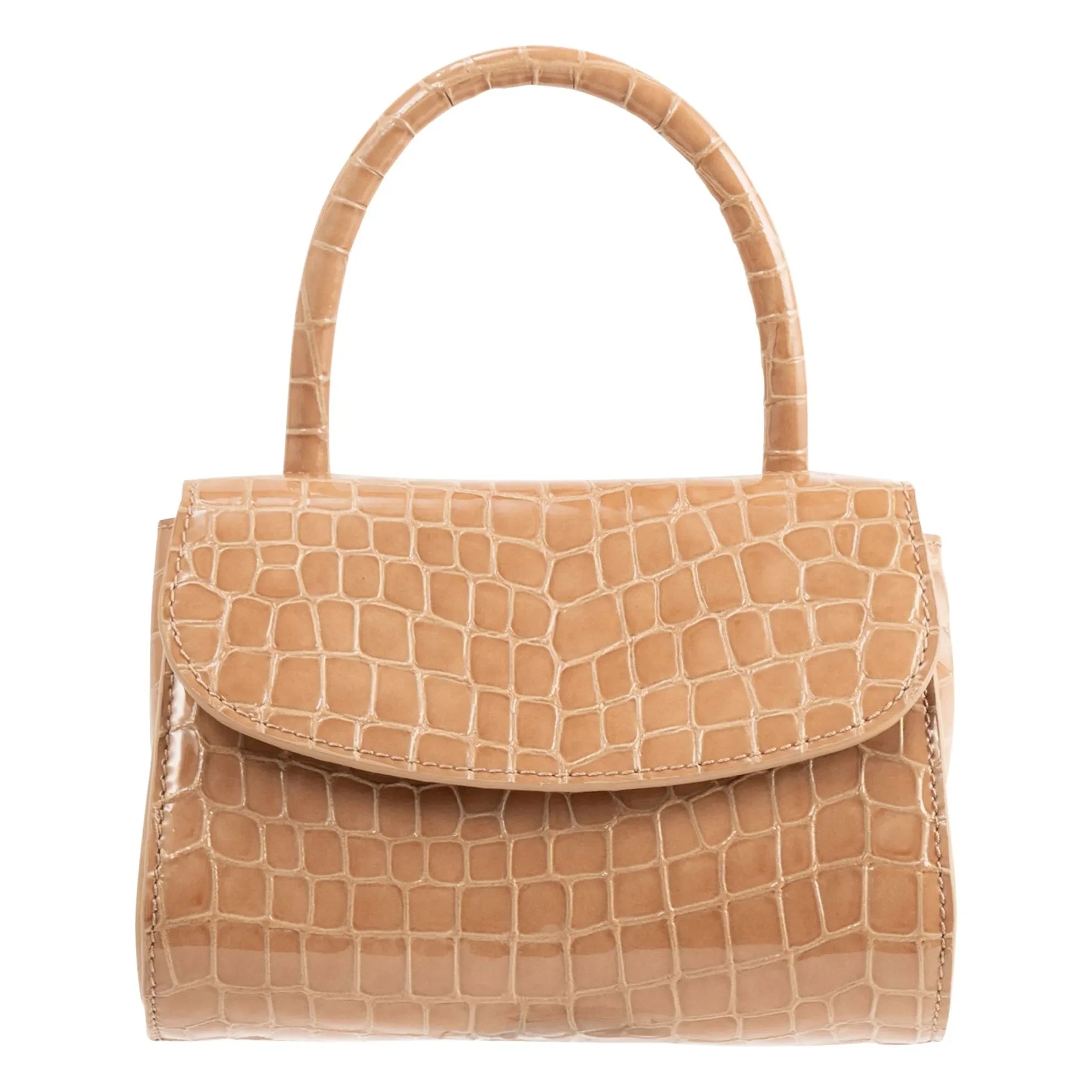 BY FAR - Mini Tasche 2.0 Krokodilgeprägtes Leder | Beige