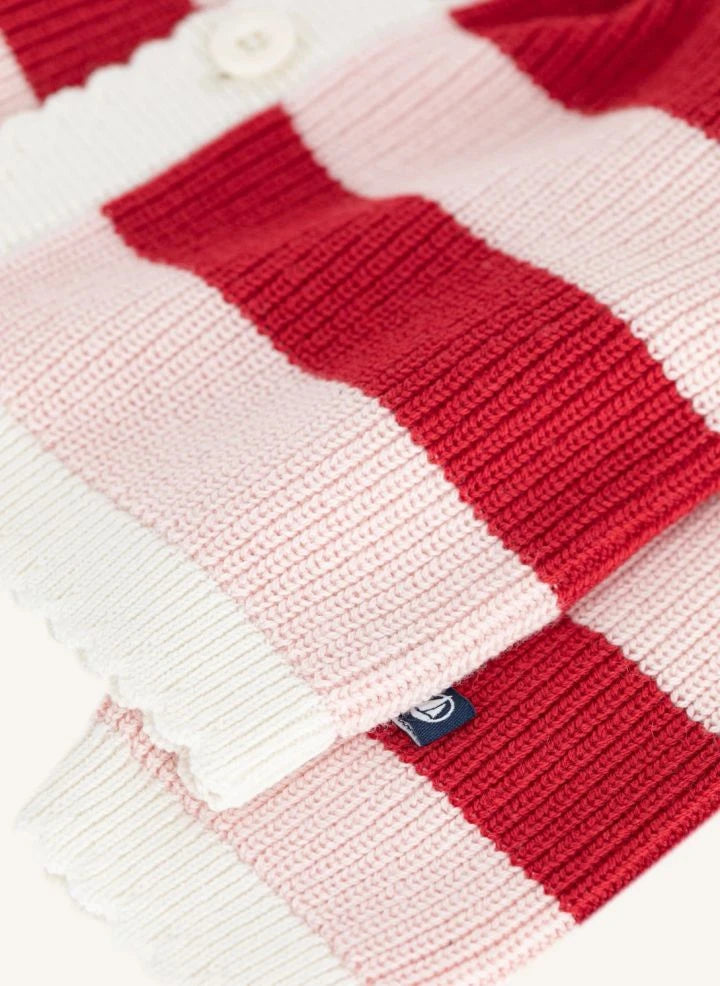 Petit Bateau - Gestreifte Wollweste | Rosa