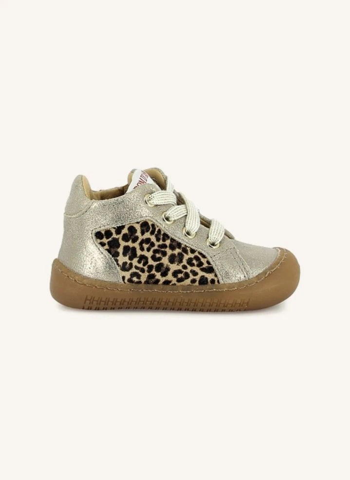 Pom d'Api - Yaka Stern-Leoparden-Glitzer-Sneakers | Silber