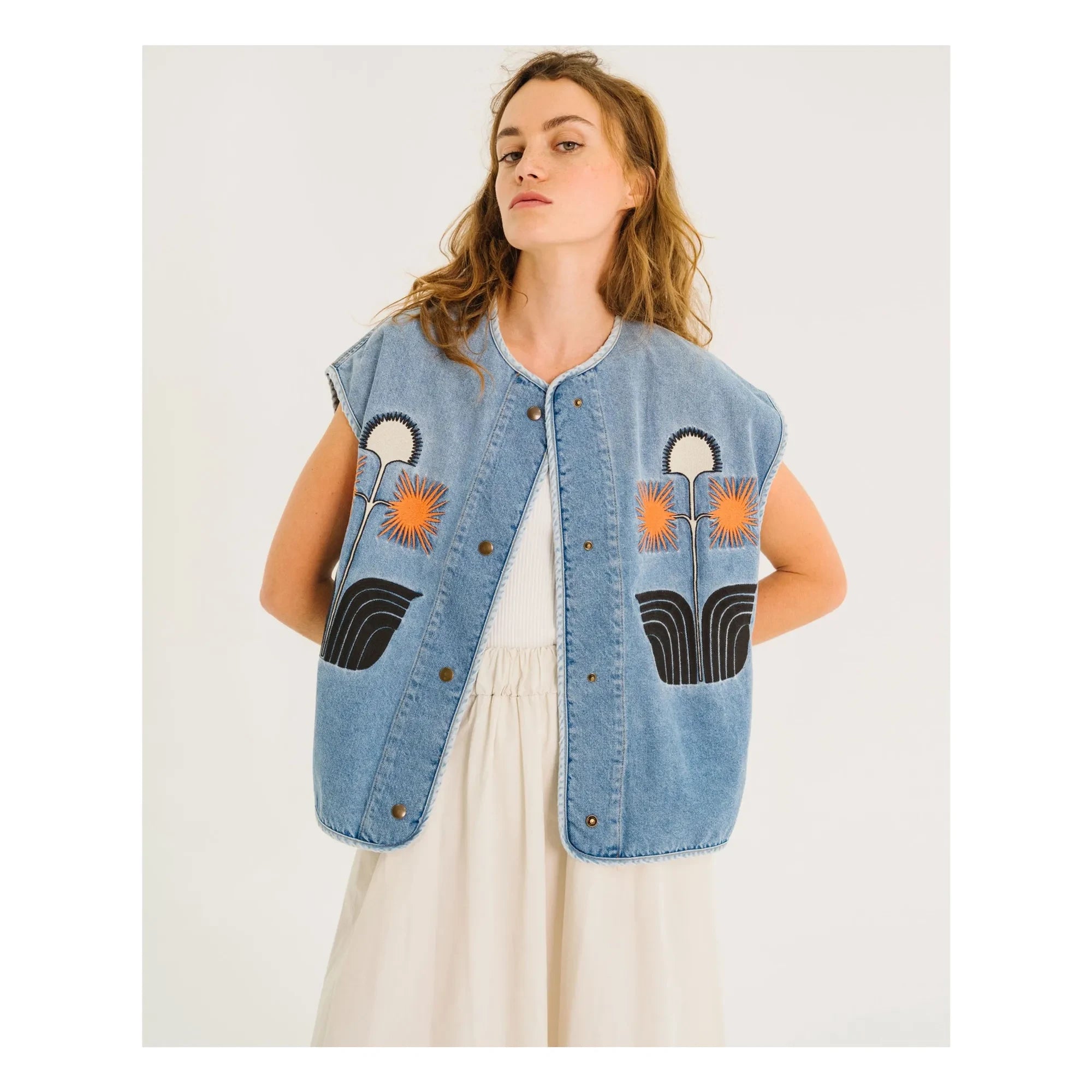 Tinsels - Edel Ärmellose Jeansjacke | Blau