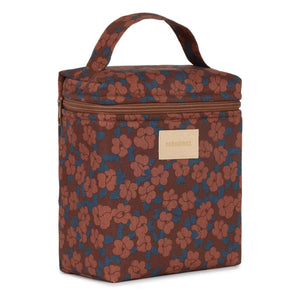 Nobodinoz – Isolierte Lunchtasche Hyde Park Maroon Poppies | Ziegelrot