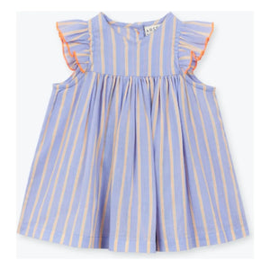 Arsène et Les Pipelettes – Gestreiftes Kleid aus Bio-Baumwolle | Lavendel