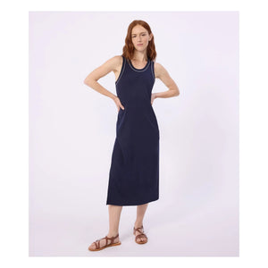 Petit Bateau - Glattes Ripp-Trägerkleid | Marineblau
