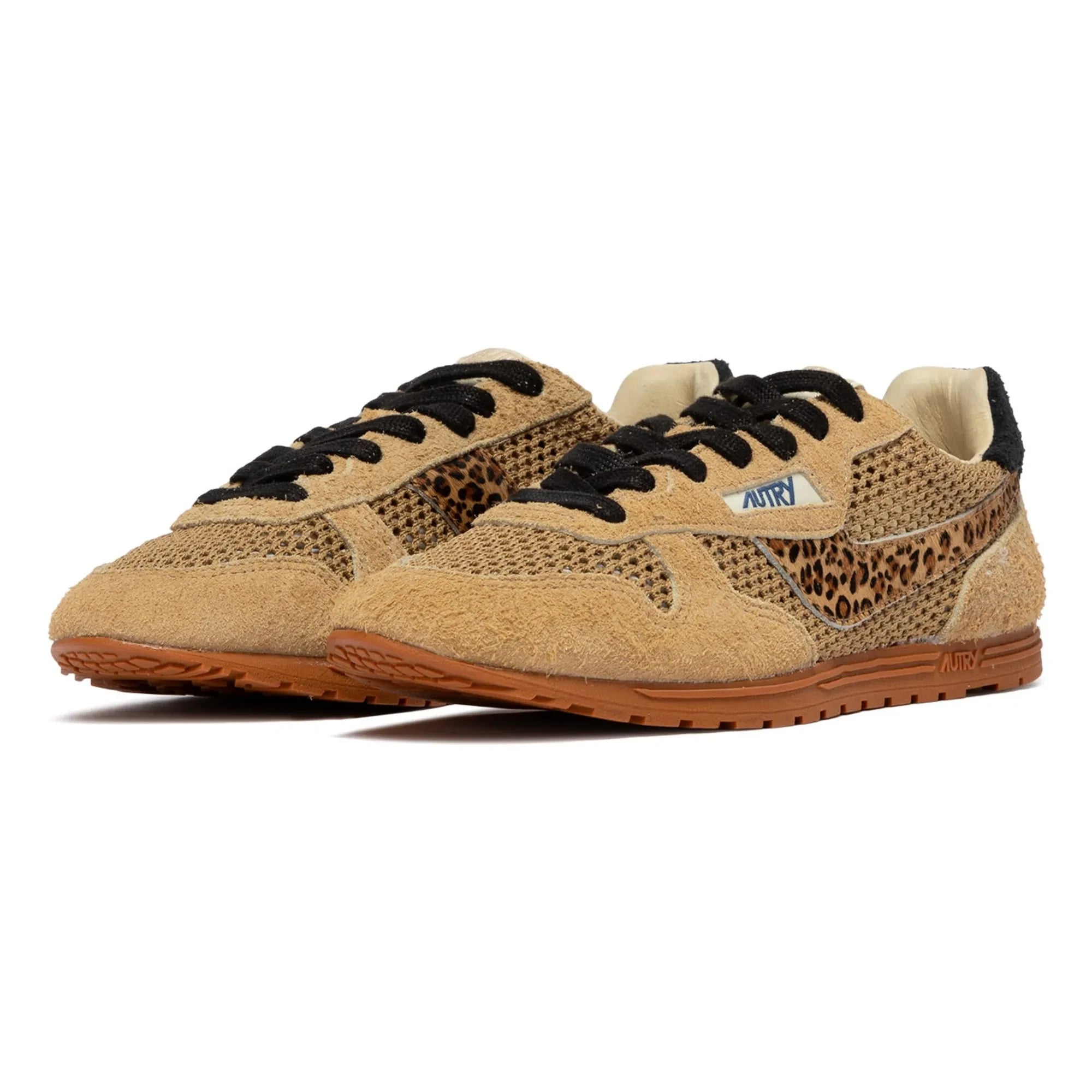 Autry - Windspin Low Leopard Wildleder-Sneakers | Camel