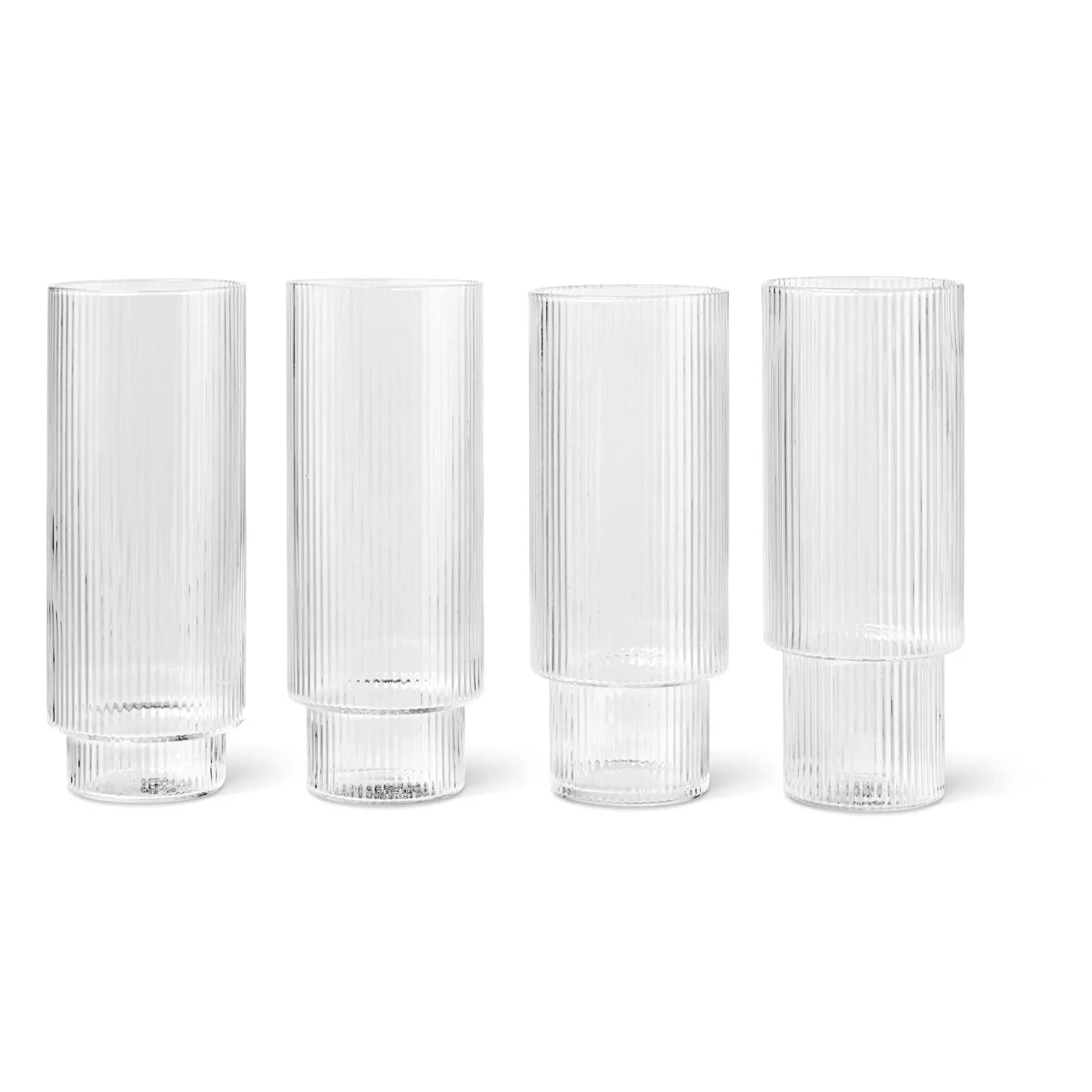 Ferm Living - Ripple Longdrinkgläser - 4er-Set