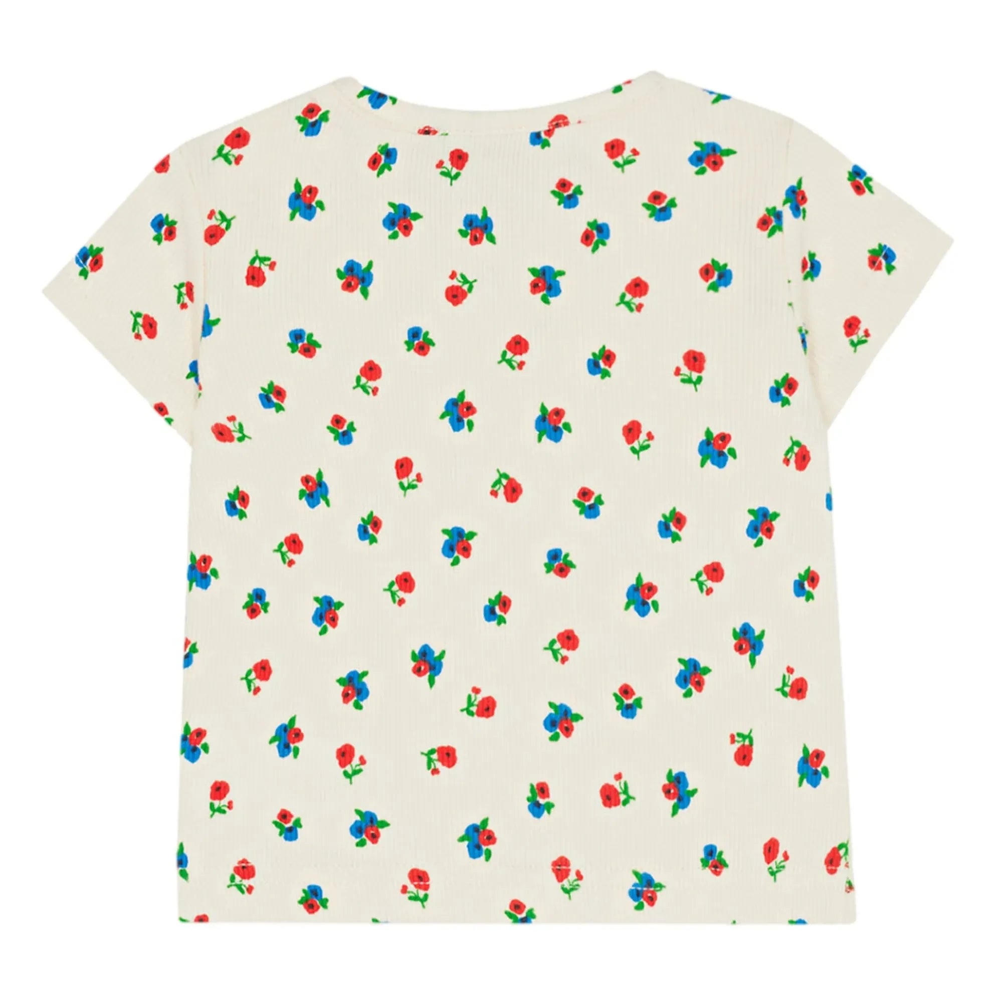 The Campamento - Blumenmuster Ripp-T-Shirt | Ecru