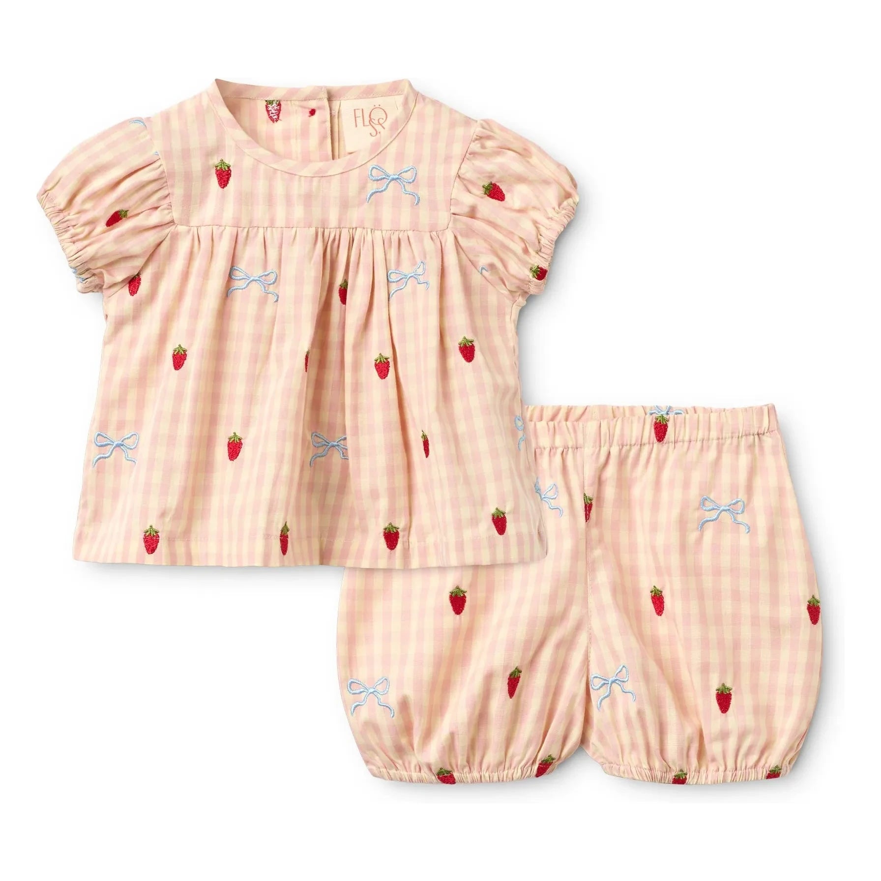 Flöss - Dolly Vichy Bluse und Shorts Set | Aprikose
