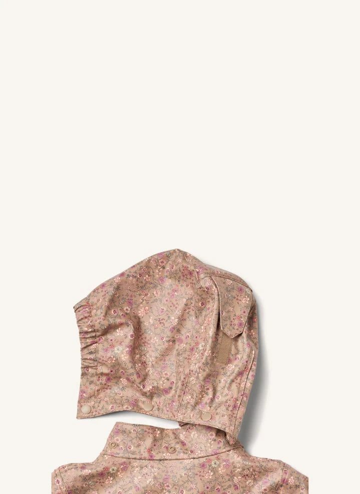 Wheat - Ollo aus recycelten Fasern hergestellte Regenjacke mit Blumenmuster | Rosa
