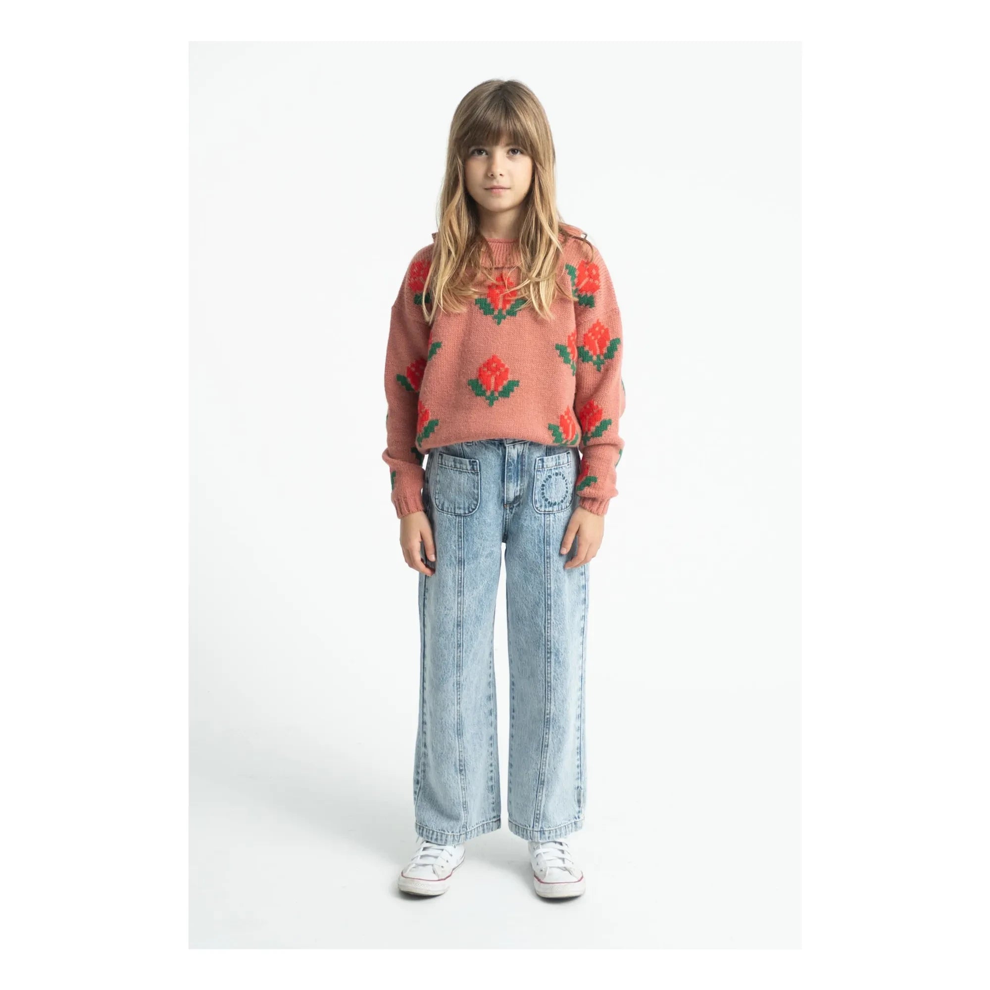 Piupiuchick - Pullover mit Blumenmuster | Rosa