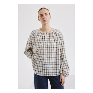 Pomandère – Gestreifte Baumwollbluse | Creme