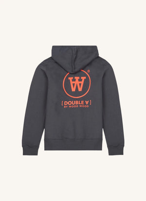 Wood Wood - Ian Organische Baumwolle Logo Kapuzen-Sweatshirt - Erwachsenen-Kollektion | Dunkelgrau