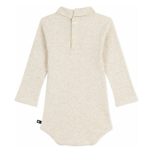 Petit Bateau - Fitilli boğazlı body | Heather beige
