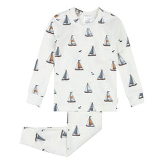 Petit Lem - Langarm-Pyjama Voiles aus Bio-Baumwolle und Modal | Weiß