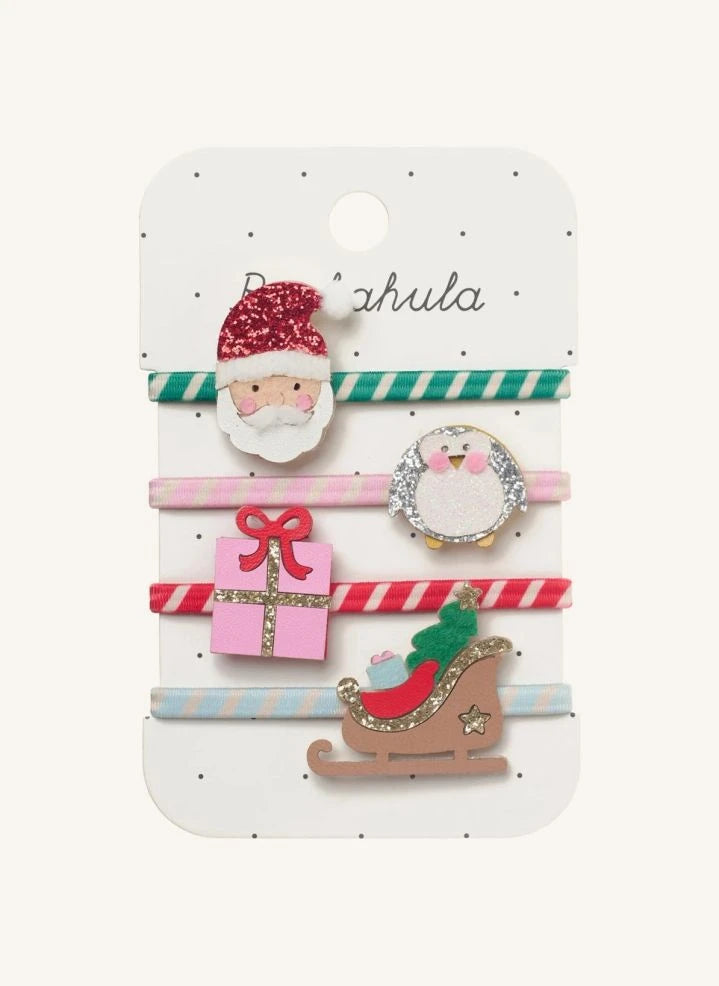 Rockahula Kids - 4-teiliges Weihnachtsmann-Scrunchie-Set | Rot