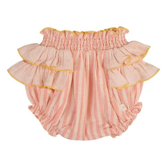 Lilinoa - Gerüschte Blumen Gymnastik Gestreift | Blush