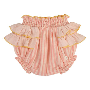 Lilinoa - Gerüschte Blumen Gymnastik Gestreift | Blush