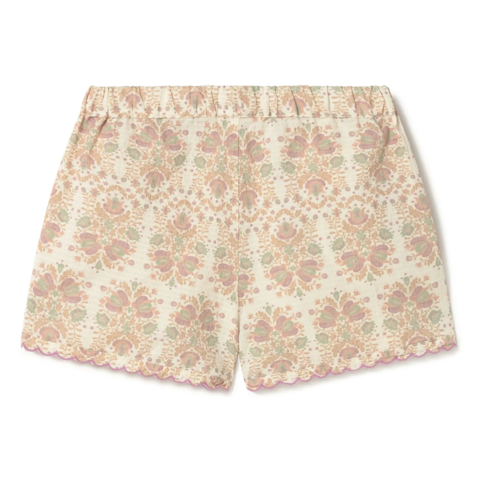 Coco au Lait - Bio-Baumwollshorts mit Blumenmuster | Ecru