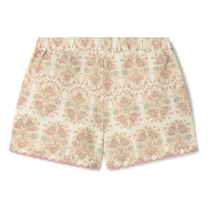 Coco au Lait - Bio-Baumwollshorts mit Blumenmuster | Ecru