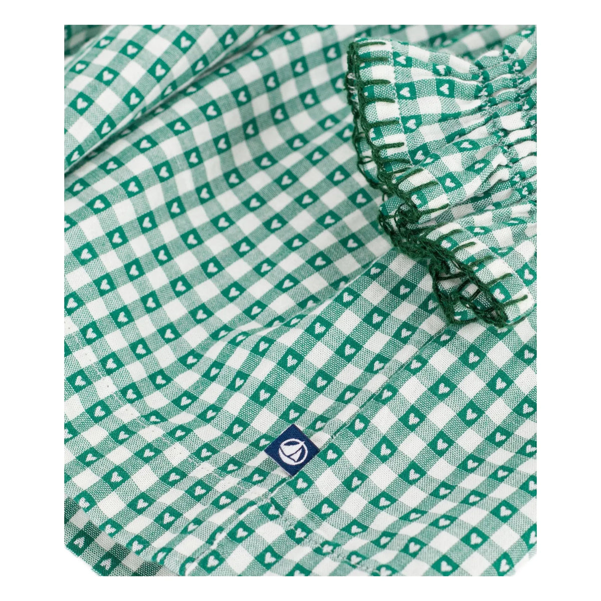 Petit Bateau - Bio-Baumwoll-Popeline kariertes weites Kleid | Grün