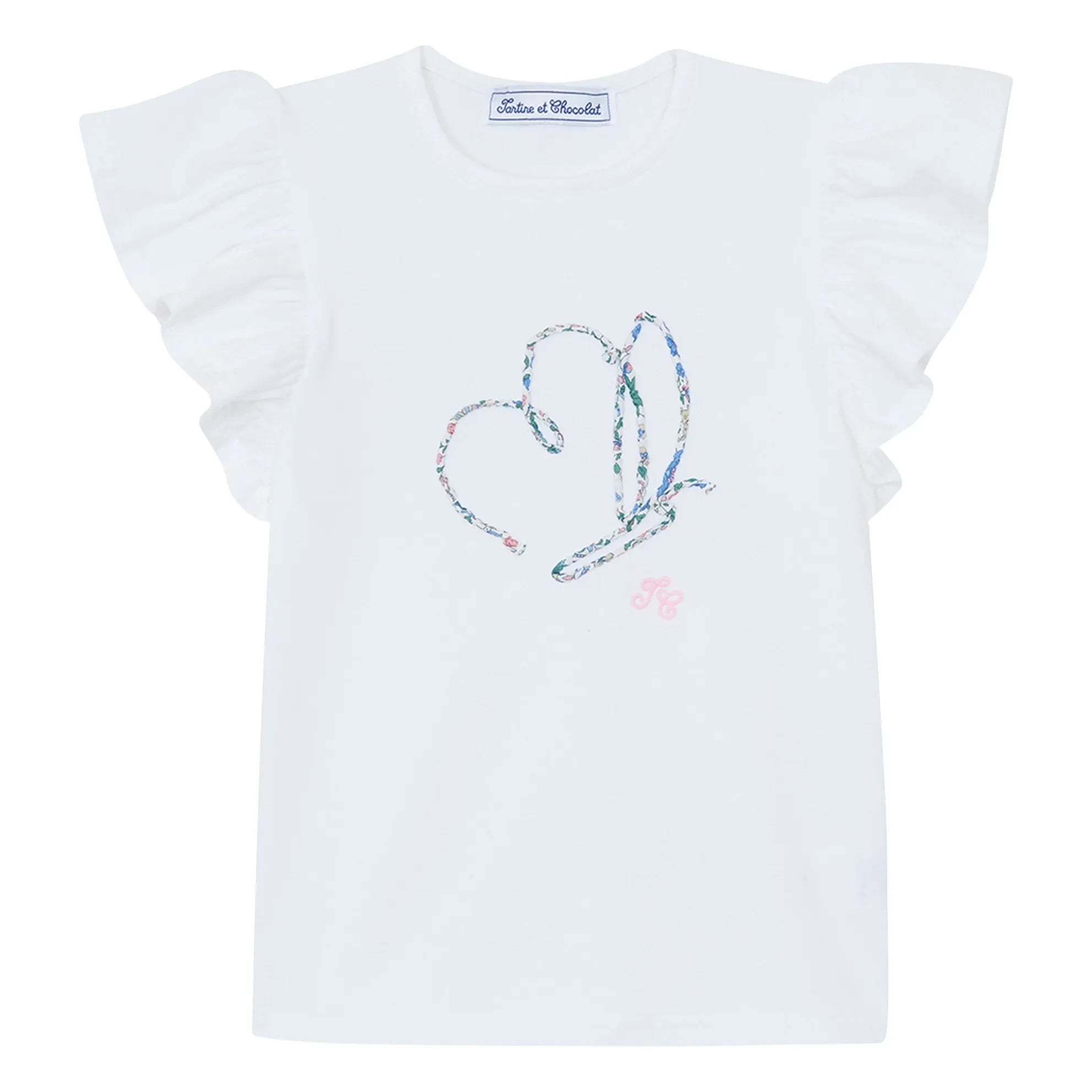 Tartine et Chocolat - T-Shirt mit Liberty-Schmetterling | Weiß