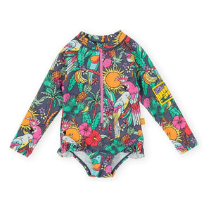 Goldie + Ace - Paradise Langarm-Badeanzug | Marine