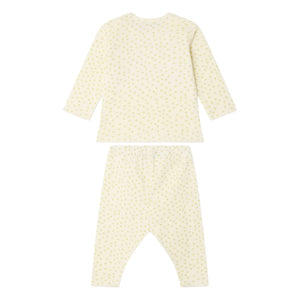Bonpoint - Timi Pois Bio-Baumwoll-T-Shirt und Leggings-Set | Ecru