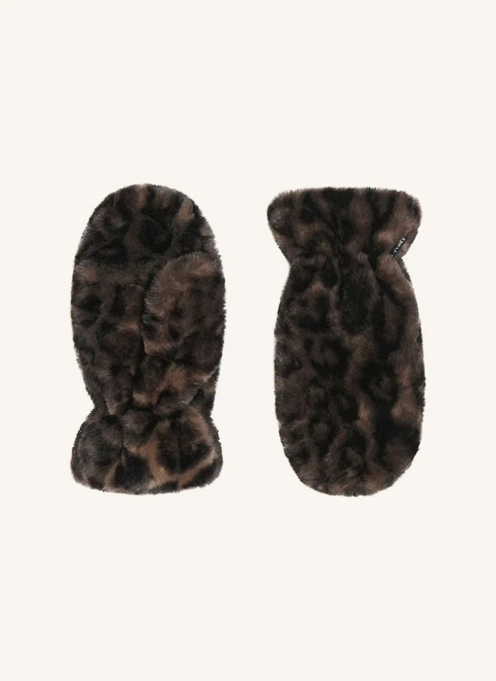 Apparis - Braune Coco Leopard Recyclingfaserhandschuhe
