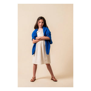 birinit - Kobaltblauer Cardigan mit Blumenstickerei | Königsblau