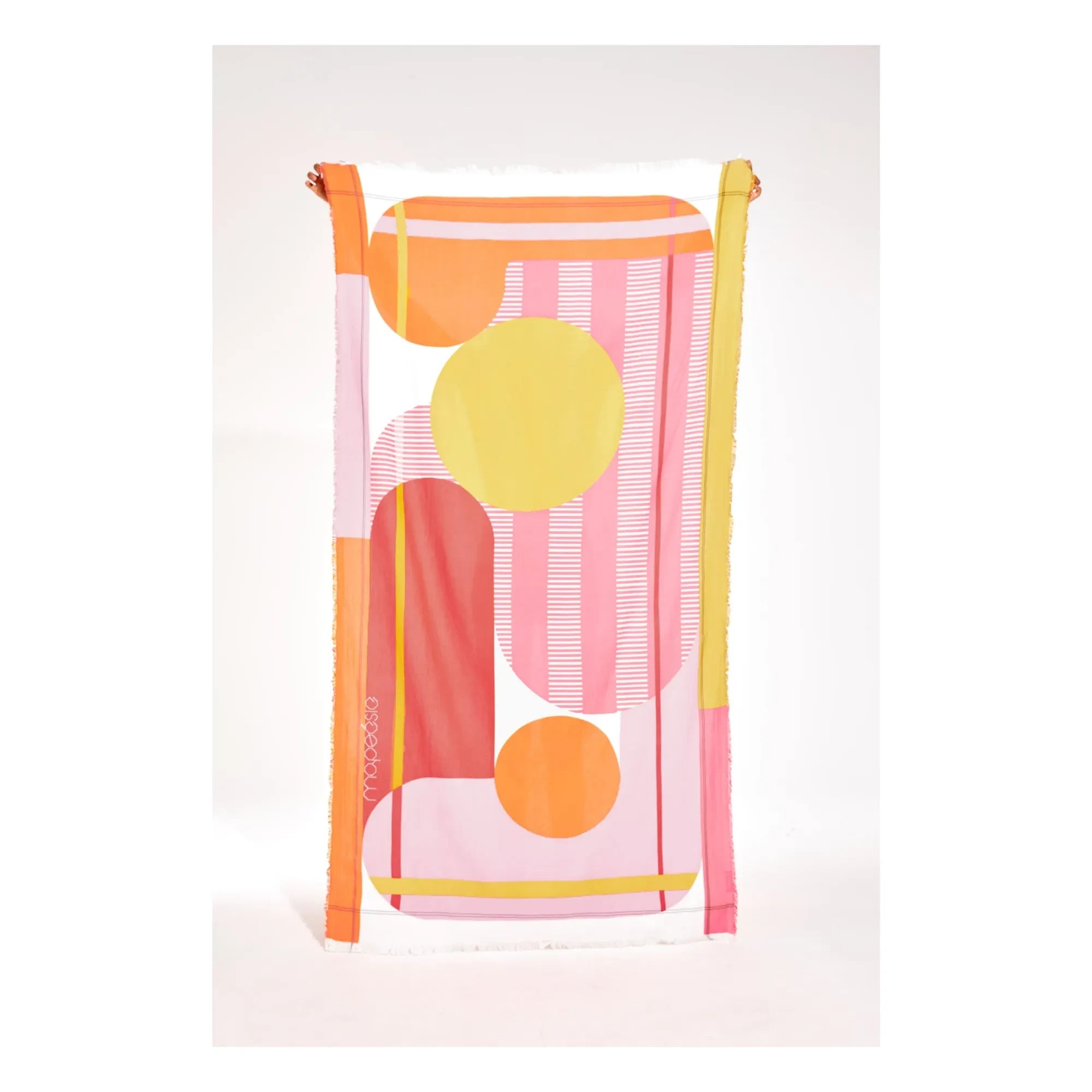 Mapoesie – Abstraktes Strandtuch | Rosa