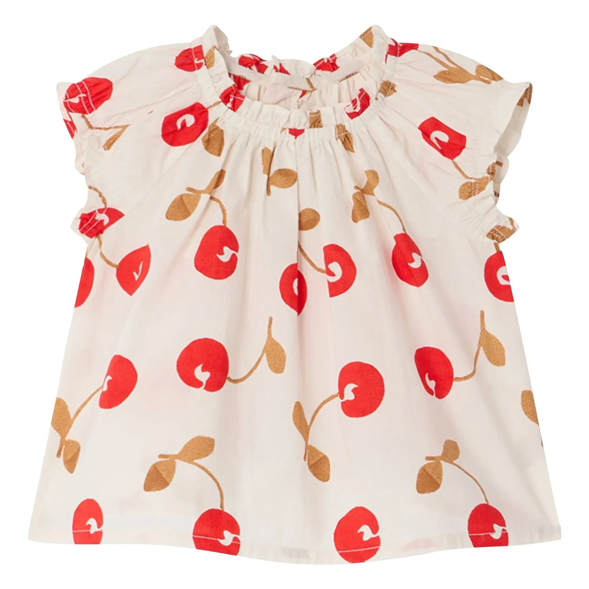 Bonpoint - Grace Cerises Bluse aus Bio-Baumwolle | Ecru