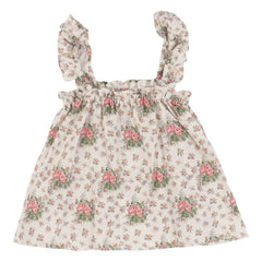 Babe & Tess - Top Théa Fleuri Leinen | Cremeweiß