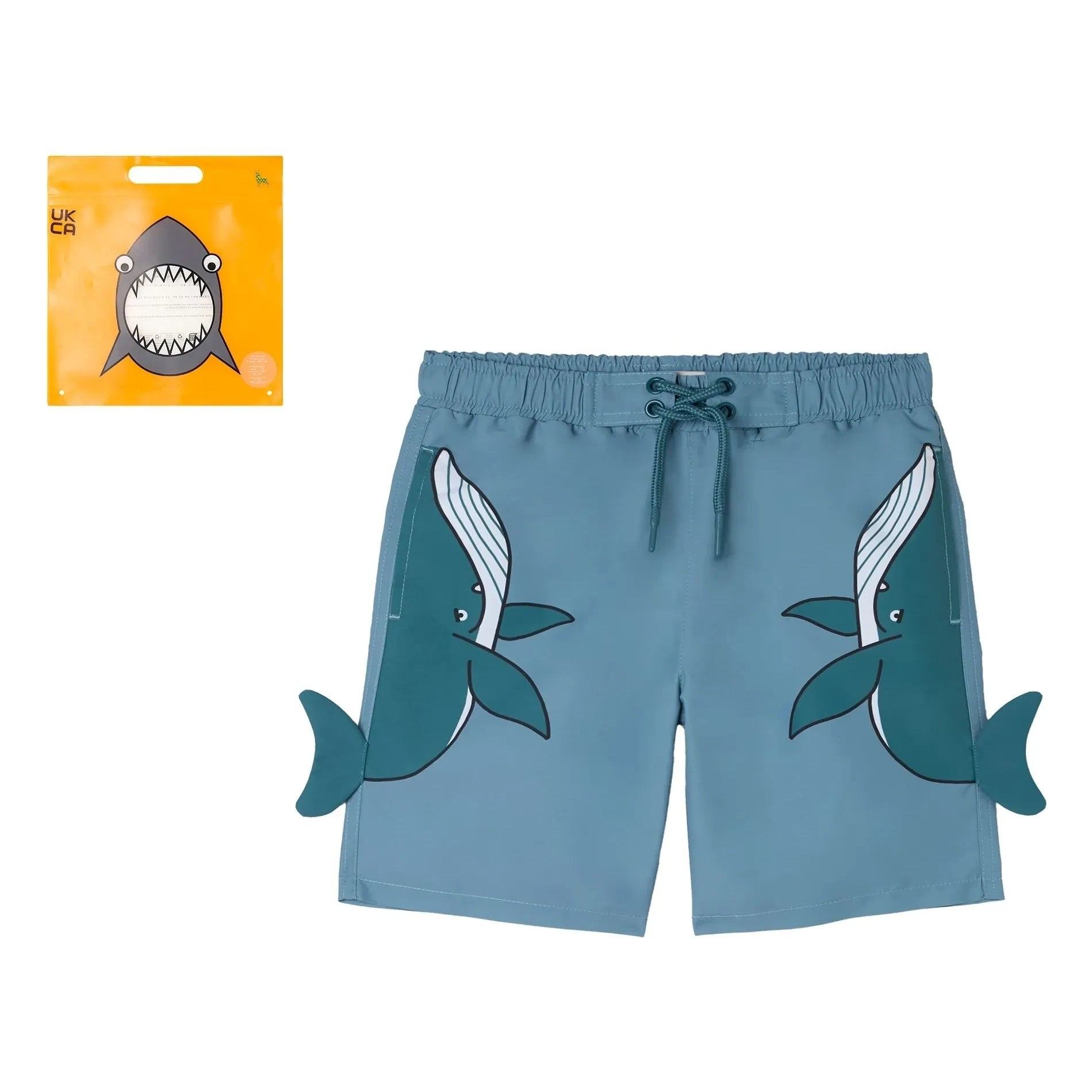 Stella McCartney Kids - Badehose mit Wal-Muster | Blau