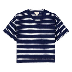We Are Kids – Jordan Gestreiftes T-Shirt aus Bio-Baumwolle | Marineblau