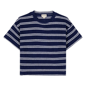 We Are Kids – Jordan Gestreiftes T-Shirt aus Bio-Baumwolle | Marineblau